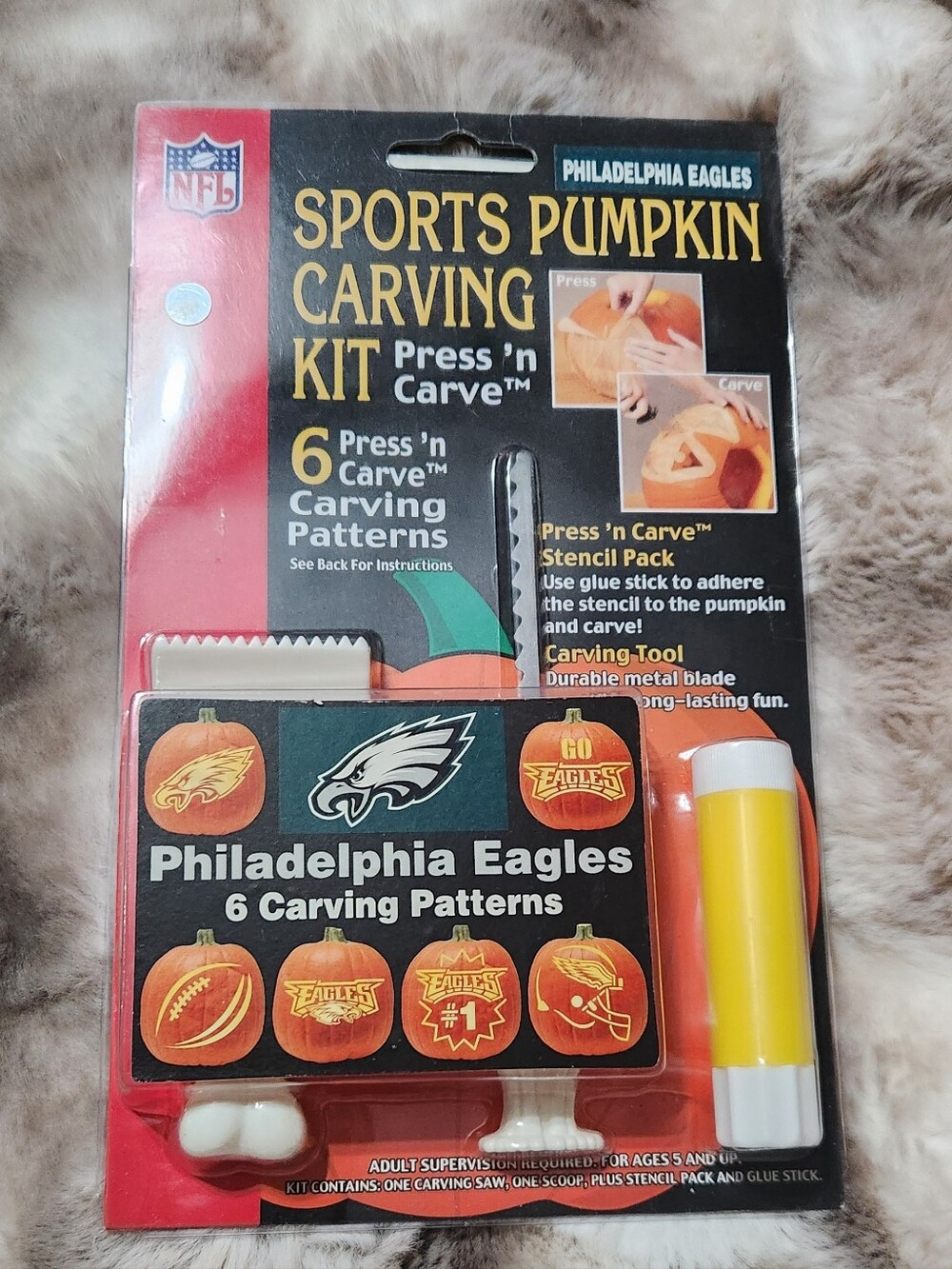 Philadelphia Eagles Sports Pumpkin Carving Kit With 6 Patterns